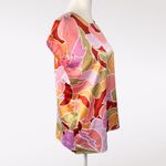 Halogen  Abstract Floral Cap Sleeve Blouse Pink Orange XS NWT Photo 6