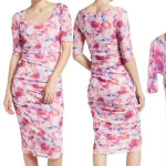 Betsey Johnson NWT Sunset Floral Tie-Dye Mesh Dress Sz Small Photo 1