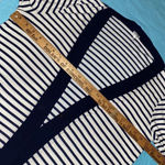 Splendid  cardigan open front long sleeve button tabs 2 pockets navy white size L Photo 11