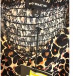 Who What Wear  Mini Dress‎ Leopard Print Short Sleeve Smocked Casual S Photo 2