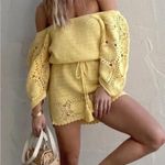 NWT SPELL crochet knit yellow dress Yellow Size M Photo 6