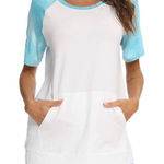 NWT Womens TikTik Tie Dye Sleeve Luxe Pocket Front Shirt Photo 0