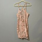 Love Triangle Formal Prom Pink Back Lace Up Sparkly Mini Bodycon Dress Size 10 Photo 1