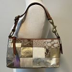 Coach brown /gold signature leather patchwork shoulder bag Photo 0