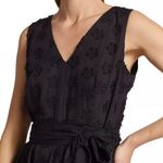 Elie Tahari Simone Textured Eyelet V-Neck Midi Dress Photo 3