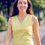 Ann Taylor  100% Silk Butter yellow V neck vest size 2P Photo 0