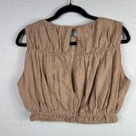Girl and the Sun Women's Colette Top Crop Brown Opening Back Size L Size L Photo 2