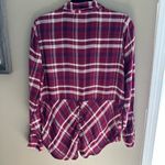Lucky Brand  Burgundy Plaid Shirt Photo 3
