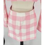 Akira Women's Cut Out Long Sleeve Blazer Dress Pink/White Size Small Chekered Pink Photo 11