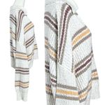 Free People Kennedy Pullover Sweater Ivory Oak Combo Large Chunky Knit Stripes Photo 7
