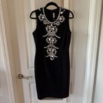 Naeem Khan Beaded Sleeveless Black Silver White Dress Size 8 Photo 1