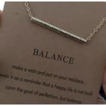 Boutique NEW Balance Bar Necklace Gold Minimalist Pendant Delicate Chain Jewelry Gift Photo 11