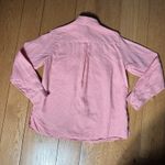 L.L.Bean Long Sleeve Linen Button Up Shirt SZ M Muted Coral Pink Beach Classic Photo 1
