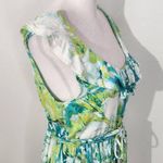 st. john's bay Green Blue Floral Dress Size Medium Floral Knee-Length Dress Photo 4