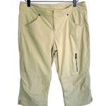 Athleta Womens Size 8 Commuter Capri Pants Hiking Cargo Pocket Zipper Tan 819692 Photo 0