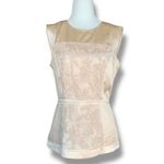 BCBG Max Azria Beige Lace Silk Blend Peplum Sleeveless Top Size Small Photo 1