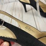 Kelly & Katie  Black Peep Toe Heels with Light Cream Bow Size 6 Photo 4