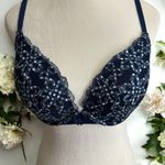 Aerie  Brooke‎ Bra 36D Floral Lace Scallop Trim Blue Bra Photo 0