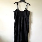 Madewell Plus Sleeveless Wide-Leg Jumpsuit in 100% Linen black size 14 W Photo 6