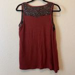 Studio Y Maroon Zip Up Tank with Black Mesh and Sequences Photo 2
