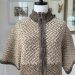 Aran Crafts 2 Way Zip 100% Wool Sweater Colorblock Tweed Half Sleeves Ireland M Brown Size M Photo 1
