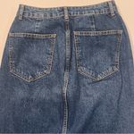 ZARA  70s Blue Cotton Denim Jean‎ Front Vent Midi Skirt Size Small Photo 10