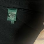 LAUREN RALPH LAUREN Black Cotton Knit Jacket Brown Faux Suede Trim Size Medium Photo 8