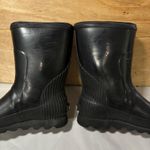 Sorel Joan Rain Short Gloss Waterproof Winter Boots Black Rubber Women's 9.5 Photo 5
