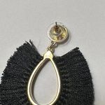 Loft Signed Gold Tone Dangle Drop Lot Of 2 Pierced Earrings Black Fringe Photo 7