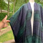 Talbots  Poncho Plaid Open Shawl Cape One Size OS Made In Italy Wool Vintage Photo 1