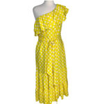 Lisa Marie Hernandez Linen Blend Polka Dot Ruffle Dress Yellow Size XS NWT Photo 3