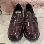 Dirty Laundry  Burgundy Patent Faux Leather Chunky Heeled Loafers Women’s Sz 10 Photo 2