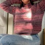 Christian Siriano Pink Red Striped Crewneck Sweater Medium Cozy Artsy Academia Photo 2