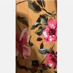 Urban Outfitters UO Sz S Gorgeous Halter Style Long Dress Gold W Pink Floral Print Photo 5