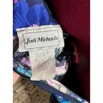 party dress floral drop waist puff sleeve swing skirt pink teal blue 1980s Size 12 Photo 10