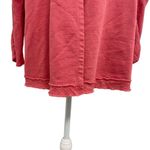 LOGO By Lori Goldstein LOGO Lori Goldstein Tie-Front Hoodie Sweatshirt Pockets Coral Pink size Large Photo 3