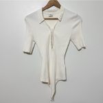 Abercrombie & Fitch  Knit Ribbed Hook-and-Eye Short-Sleeve Bodysuit Size Medium Photo 1