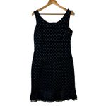 Sara Campbell Polka Dot Sleeveless Midi Dress Womens 10 Black Ruffle Classic Photo 1