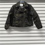 Juicy Couture  Women’s Small Camo Puffer Moto Jacket Green Zip Front Quilted Y2K Photo 3