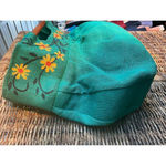 Green Boho Burlap Satchel/Handbag Photo 4