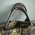 Lands' End Land’s End Leather Handle Paisley Canvas Tote Photo 1