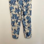 DRAPER'S DAMON'S Look Of Linen Print Crop Pants Cream Beige Blue Tropical Floral Size XL Photo 10