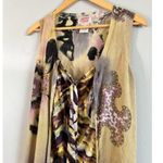 Aoyama Itchome Art to Wear Abstract Satin/Knit Dress One Size Japan Lagenlook Gold Size M Photo 2