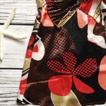 RUNWAY Ladies S Pleated Red Bow Tank Blouse Tan Photo 3