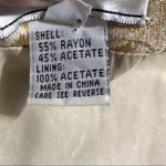 Carmen Marc Valvo  Gold Jacquard Metallic Jacket Photo 6