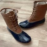 Jambu JBU by Women's Navy/Tan Lace Up Maplewood Waterproof Duck Boots sz 8 Photo 4