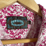Cowgirl Hardware Floral Rhinestone Button Down Shirt in Pink/White Size S Pink Photo 8