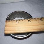 Vintage Chinky Silver Tone and Red Shimmer Enameled Hinged Cuff Bracelet Silver Photo 6