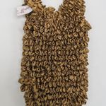 Vintage 90s Gold Brown Bubble Popcorn Shirt Size M Photo 5