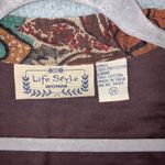 VTG Life Style Woman Floral Print Jacket Women 2X Button Front Patchwork Artsy Brown Photo 7